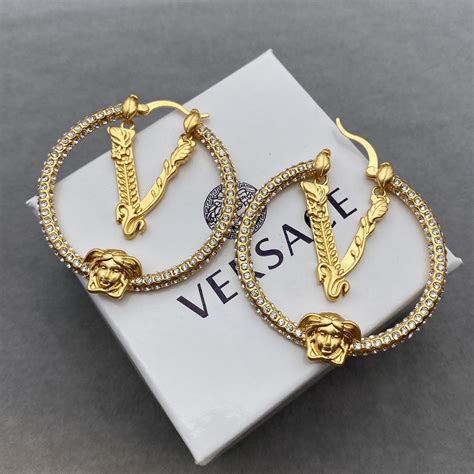 versace virtus earrings|versace earrings with diamonds.